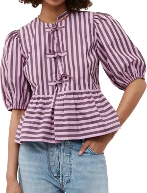 Tie Front Top Blouse Peplum Top Puff Sleeve Leopard Print Cheetah Print Bow Top Coquette Summer Trendy 2024