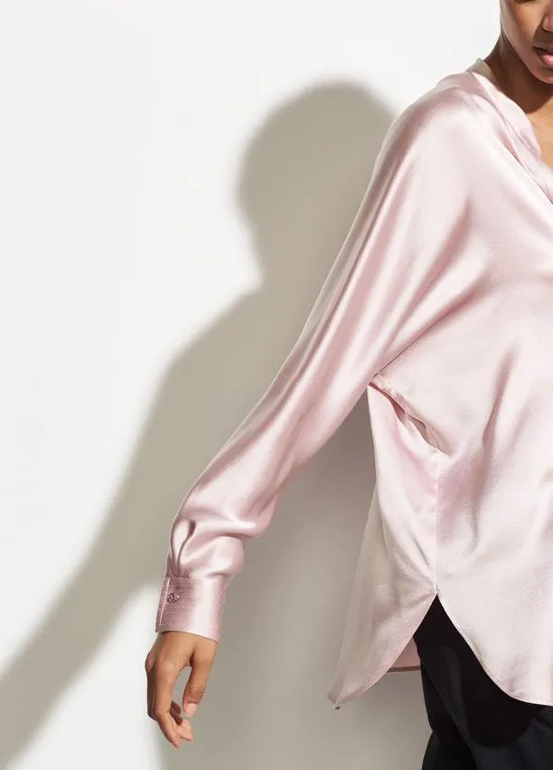 VINCE- Band Collar Blouse Light Lilac