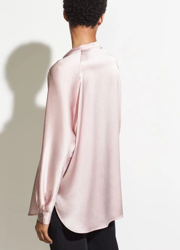 VINCE- Band Collar Blouse Light Lilac