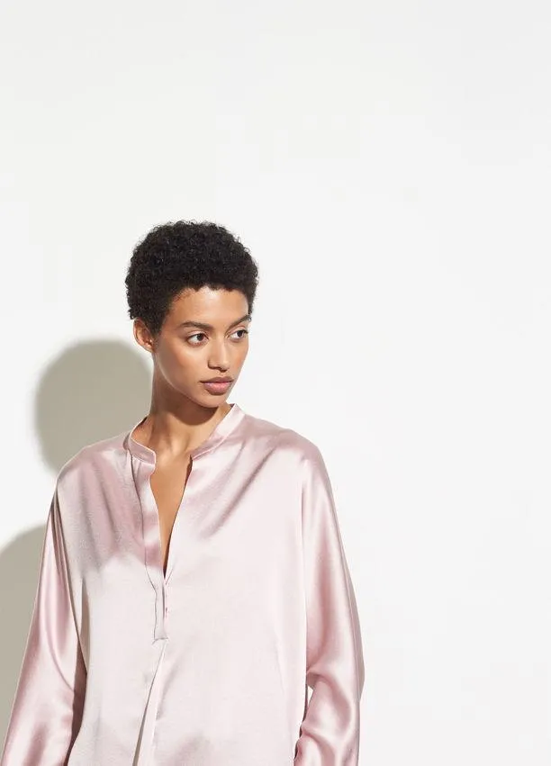VINCE- Band Collar Blouse Light Lilac