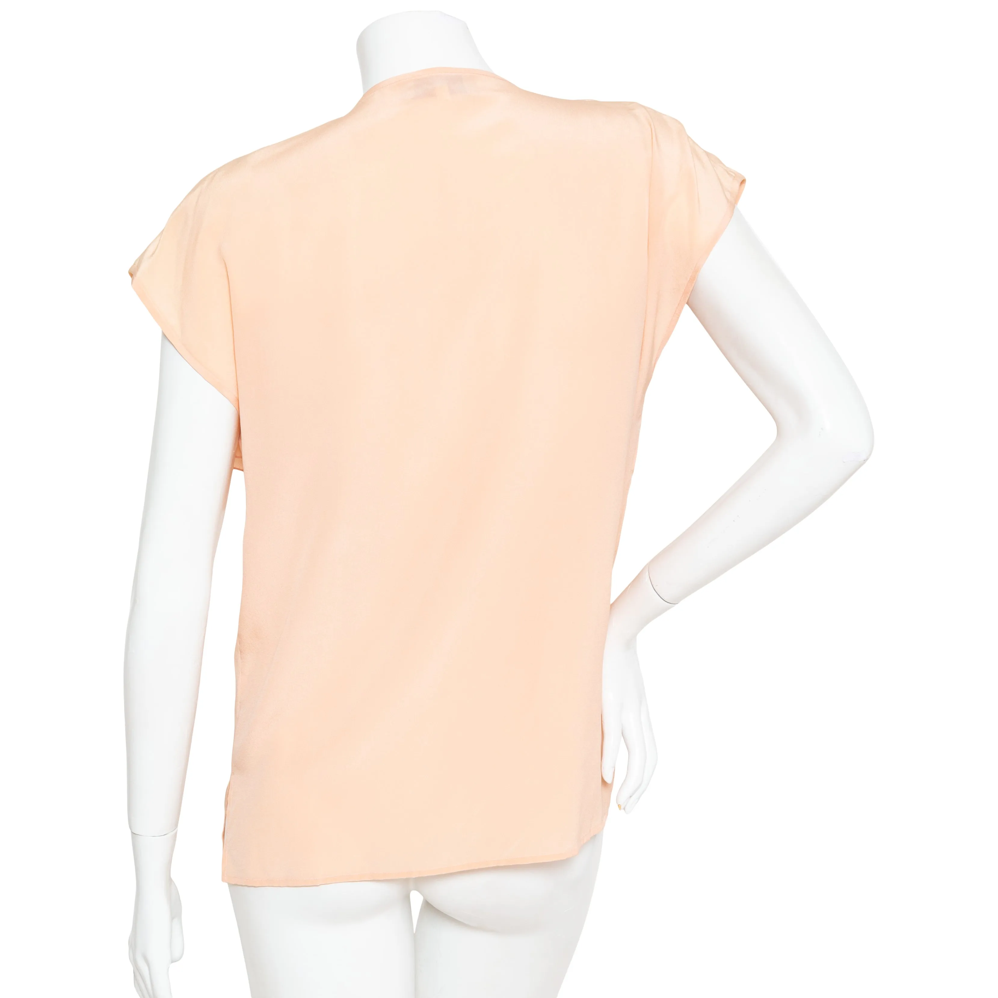 Vintage Peach Silk Cut Out Top