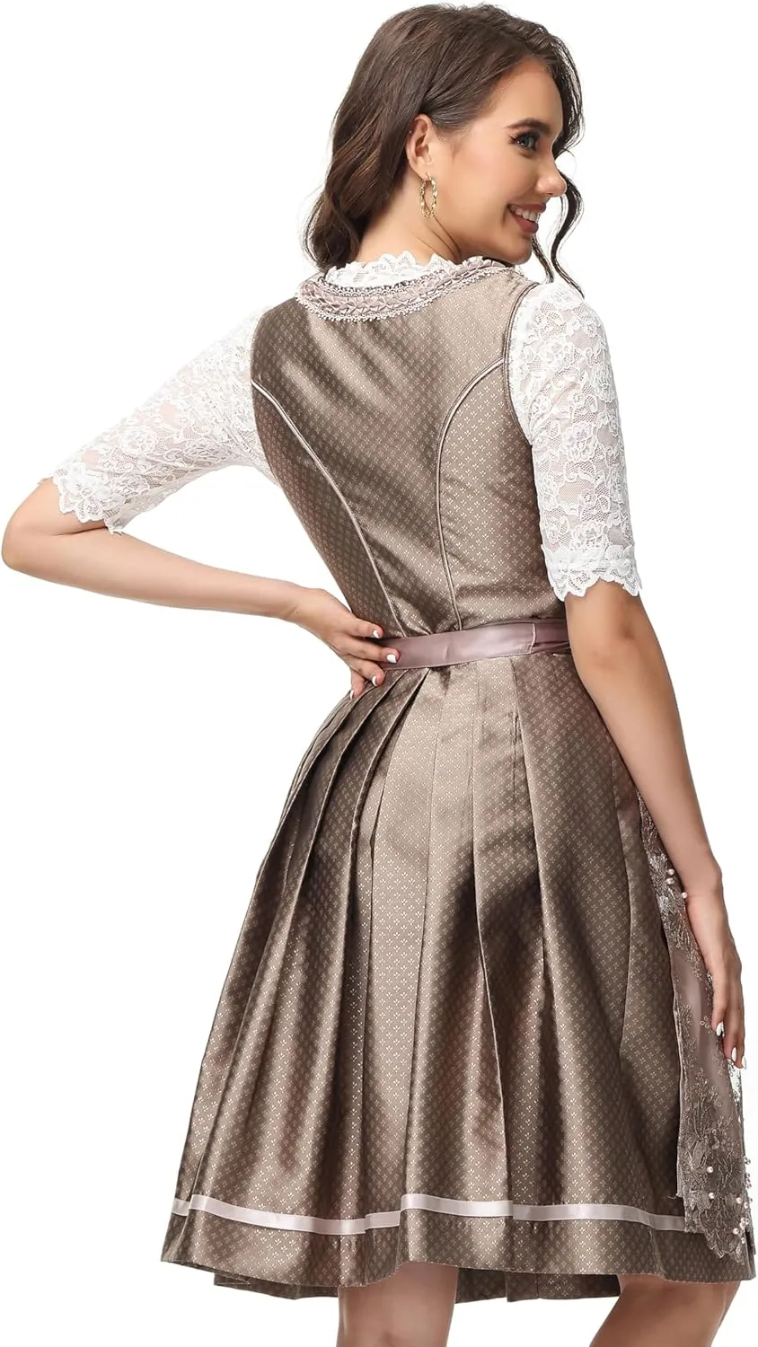 Women's German Dirndl Dress Bavarian Oktoberfest Halloween Carnival Costumes