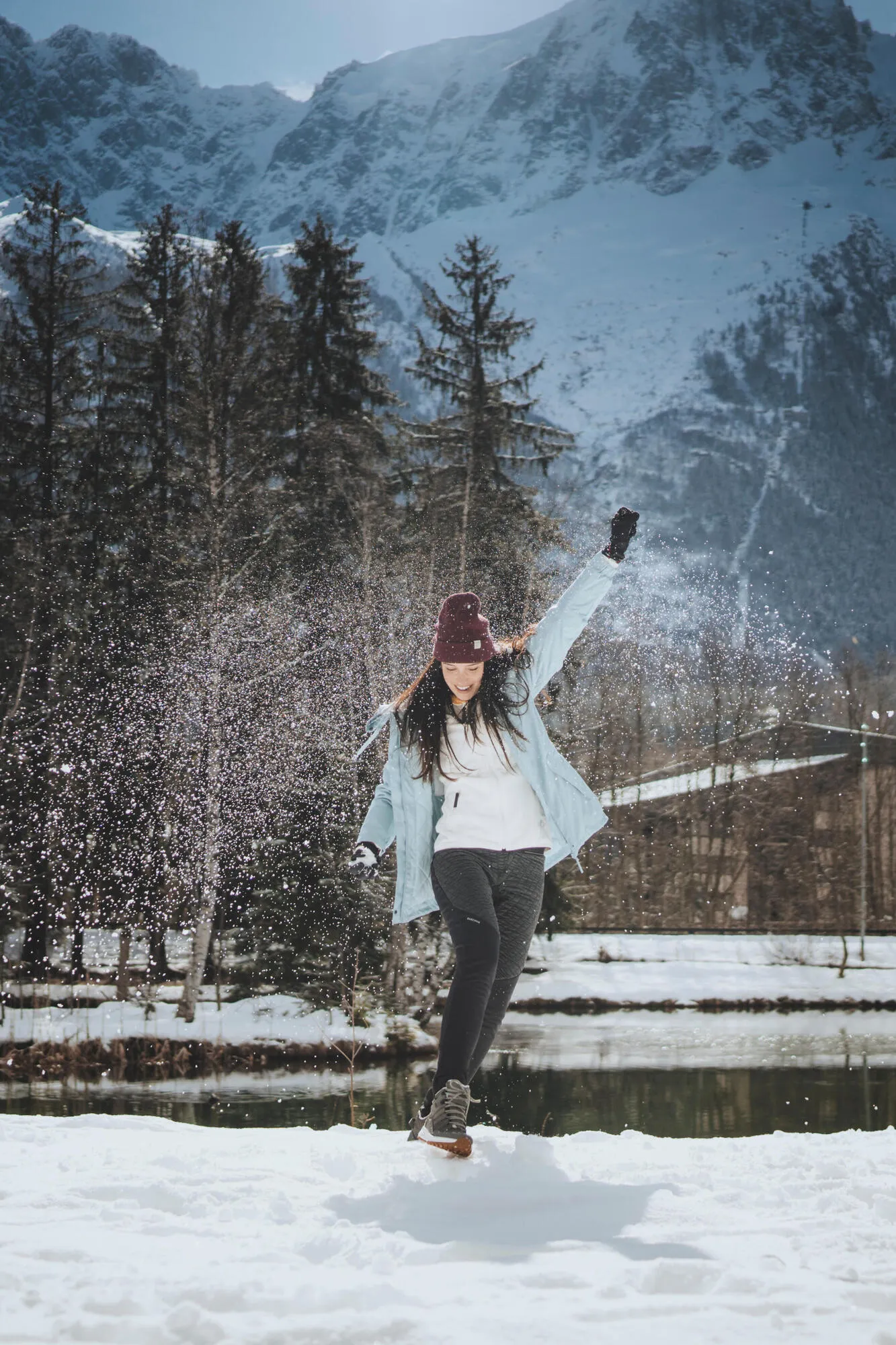Women's hiking waterproof winter jacket - SH500 14°F