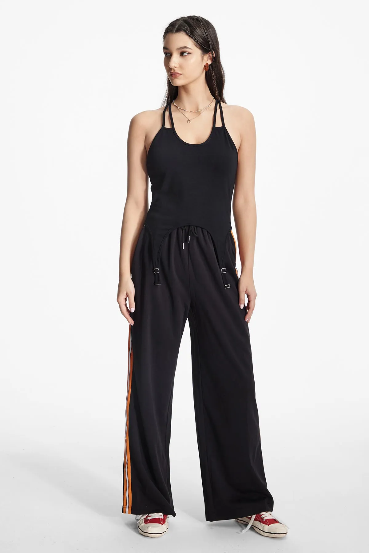 Women's Plain Cut Out Double Straps Top