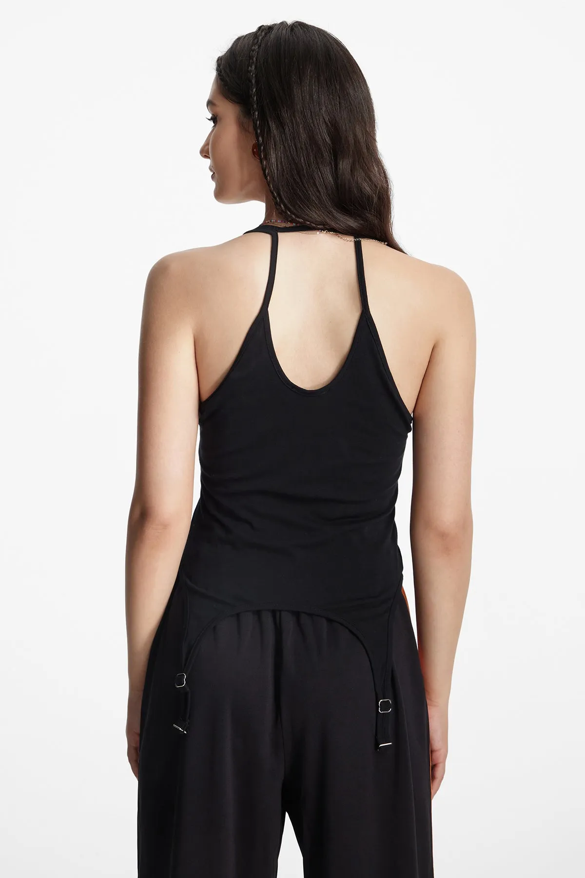 Women's Plain Cut Out Double Straps Top
