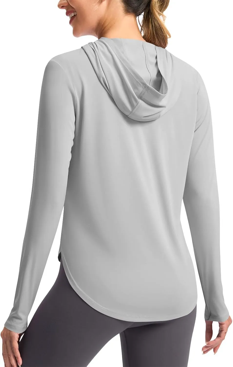 Women's Sun Protection Hoodie Shirts UPF 50  Long Sleeve UV SPF T-Shirt Hiking Running Quick Dry Rash Guard